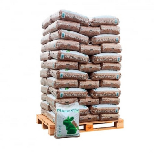 Pallet de Pellets de Biomasa Forestal (Sacos de 15 kg)