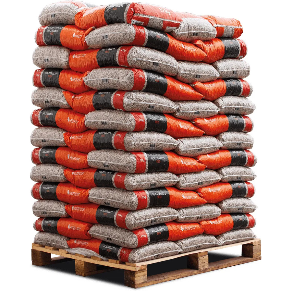 Pellets de madera Palet Heizfuxx Rojo – 65 sacos de 15 kg