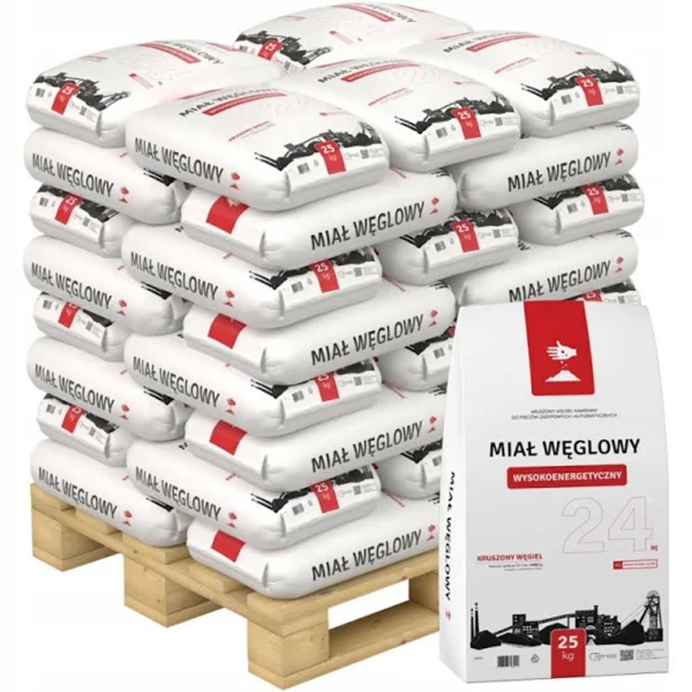 Carbón fino ecológico clase 24 MJ – paquete 25 kg / tonelada